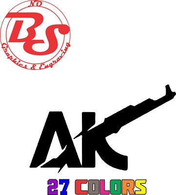 AK47 AK AK 47 Rifle Vinyl Decal Sticker 2A Long Gun 7.62 Weapon