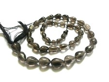 1 Strand Natural Smoky Quartz Teardrop Smooth 5x7-8x12mm Gemstone Beads 12"inch