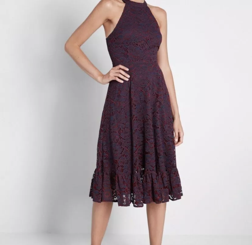 NWT ModCloth NWT A Night Like This Halter Party Dress Burgundy