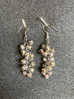 SILVER FACETED CLUSTER BEAD PENDANT EARRINGS 2.25 " LONG — photo 3