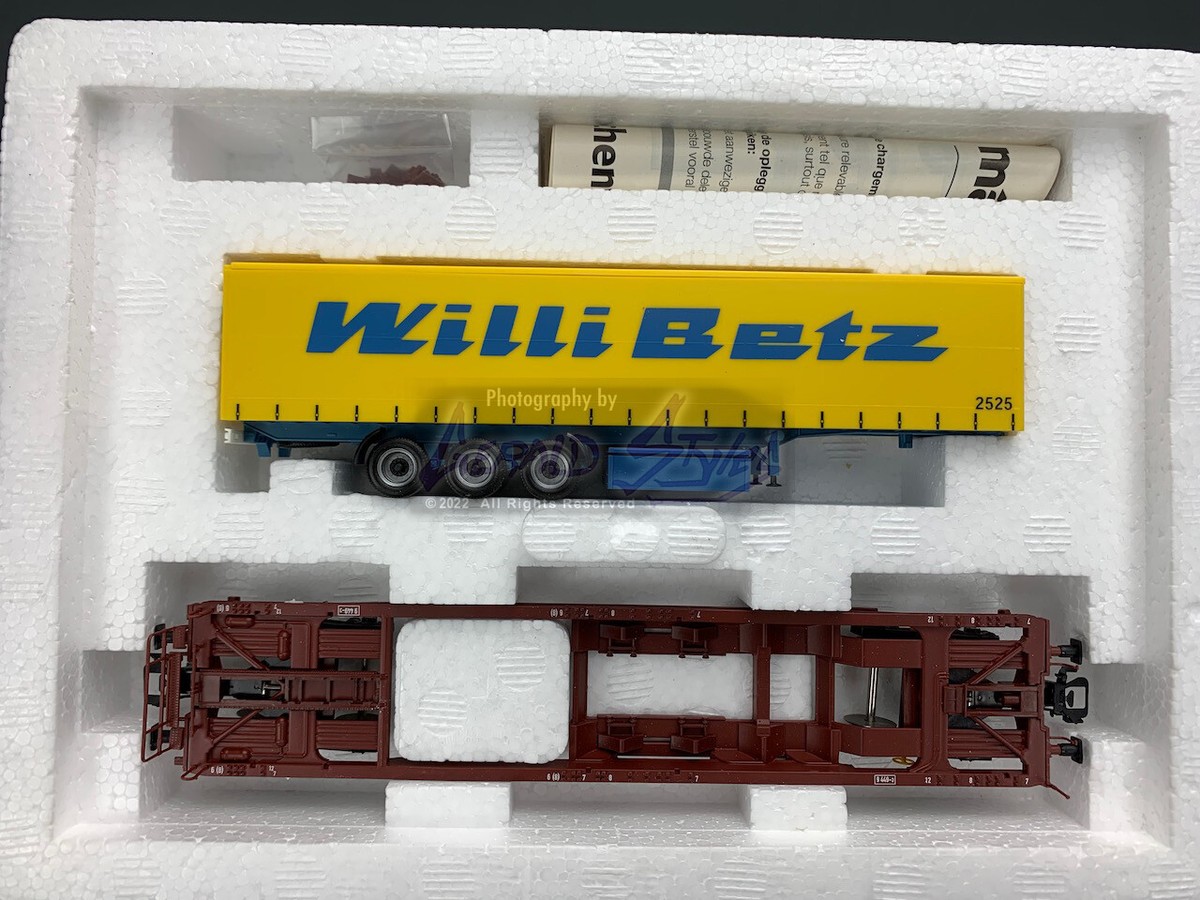 HO Märklin 47440 DB AG Sdgkms 707 Deep Well Flat Car w/Semi