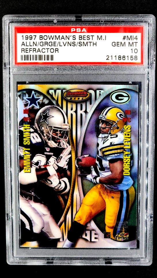 Bowman's Best Mirror Image Refractor 1997 #MI4 Emmitt Smith Marcus Allen PSA 10 Foto 2 de 4