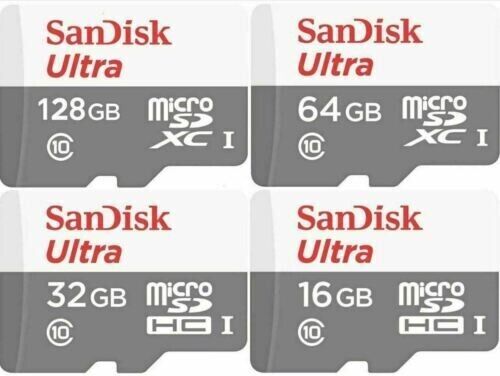 SanDisk Micro SD Card 32GB 64GB 128GB Class 10 SDHC SDXC Phone Memory & Adapter - Picture 2 of 9