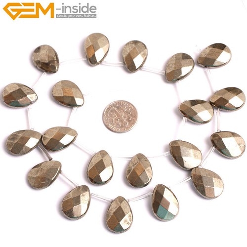 Natural Genuine Silver Pyrite Gemstone Spacer Beads For Jewelry Making 15'' - Picture 63 of 84