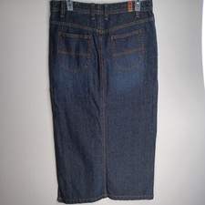Unionbay Denim Jean Skirt Double Side Slits Size 9 Long Mid-Calf 32" Waist
