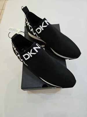DKNY Ashton knit slip on Womens trainers , UK size 5.5 Black FREE POSTAGE