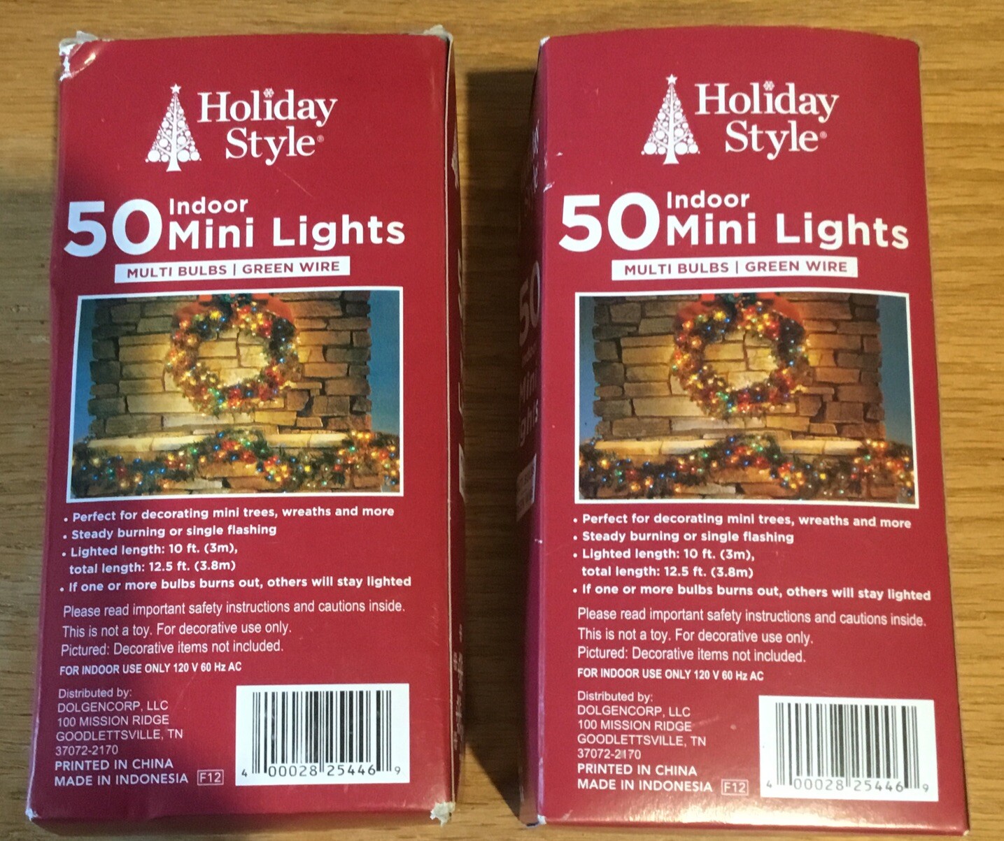 Mini Holiday Lights 50 Multi Colored Steady Burning /Flashing 12.5'/10