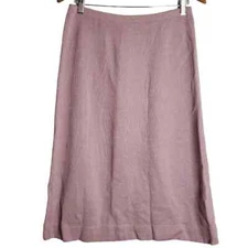 Vintage 80's Knit Pink Pencil Pull On Below Knee Skirt Size 12