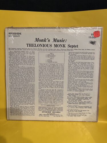 VG ++ In Shrink Vinyl LP Thelonious Monk Septet Monk's Music Mono RLP 12-242 - Picture 2 of 4