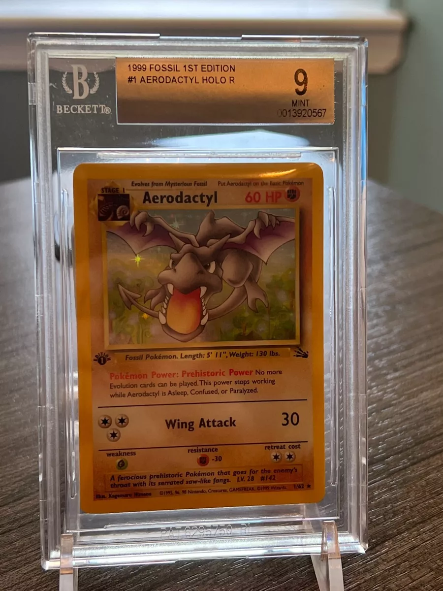 Aerodactyl Fossil 1st Edition Prerelease PSA 9 HOLO 1/62 - Pokemon