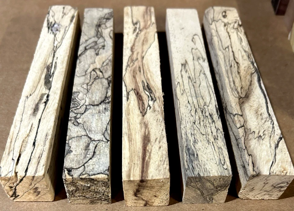 PACKAGE OF 5 EXOTIC SPALTED TAMARIND PEN BLANKS LUMBER WOOD 3/4" X 3/4" X 6" - Image 2 of 2