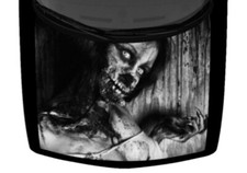 Bloody Zombie Girl Grayscale Truck Hood Wrap Vinyl Car Graphic Decal 58