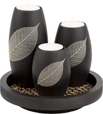 Tealight Candle Holders With Candle Tray Set Of 3 Decorative Candle Holders Matt