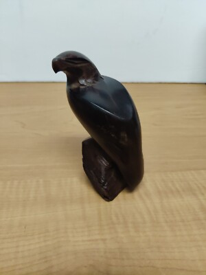 Vintage Eagle Hand-carved Solid Wood Statue Figure Majestic Bird of Prey Alaska 