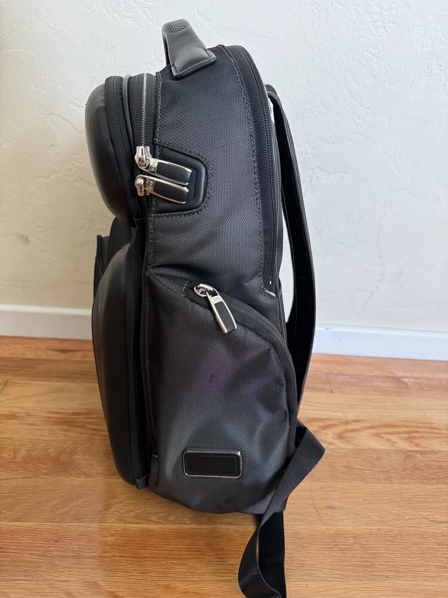 Tumi Arrive Barker Gray Nylon Leather Travel Laptop Backpack Bag