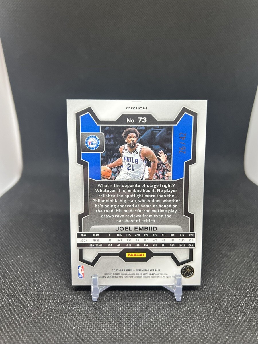 2023-24 Panini Prizm - Joel Embiid #73 Pink Pulsar Prizm /42 for