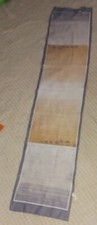 Vintage Art Deco polyester gray yellow white scarf Italy 54x11 inch