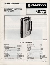 Sanyo M1770 Mini Cassette Service Manual