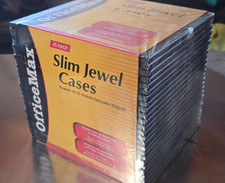 25 Pack CD DVD Slim Jewel Cases Office Max OM96036 - FREE SHIP 