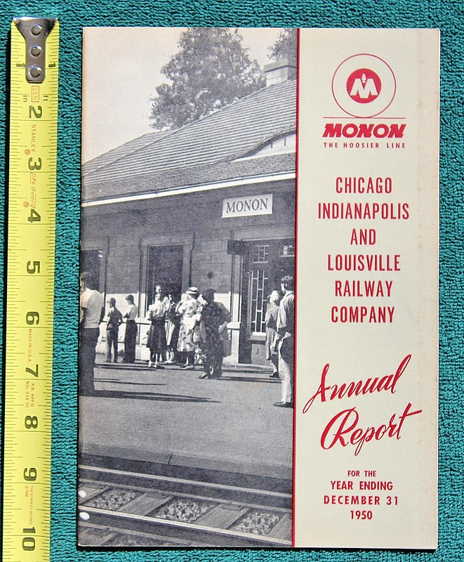 1950 Monon Railroad Chicago Indianapolis & Louisville Kentucky Railway Hoosier