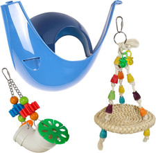 Jungle Canopy Toy Bundle - Colorful Interactive Climbing Forage Cage Accessory T