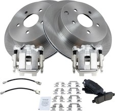 TRQ Rear Brake Pad  Rotor Kit Ceramic Compatible with 2018 INFINITI Q70