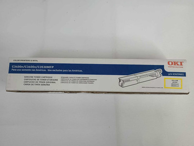 Genuine Oki 43459301 Yellow C3400n C3600N C3530MFP NEW OEM Color Printers