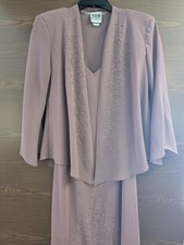 SIZE 10 R  M RICHARDS Mauve Mother-Of-The-Bride Dress  Jacket INVPV400