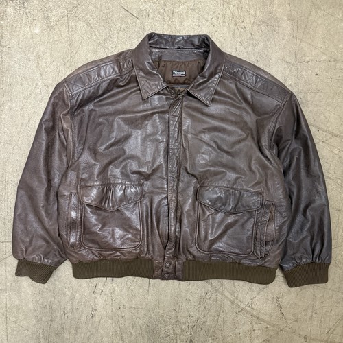 Vtg Adventure Bound Wilsons Bomber Leather Jacket Thinsulate Lined Mens 2XL