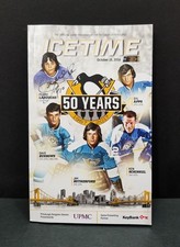 10-15-16 PIERRE LAROUCHE Autograph Pittsburgh Penguins ICE TIME 50th Anniversary