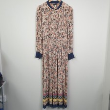 Joules Rosa Dress Womens UK 12 Beige Floral Maxi Festival Feminine Boho Floaty