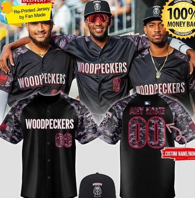 Custom Name - 2026 Woodpeckers Black Baseball Jersey Black Ops S-5XL