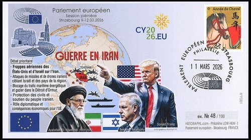 FDC European Parliament 03-2026 "WAR IN IRAN, Trump, Netanyahu, Khamenei" (PE8