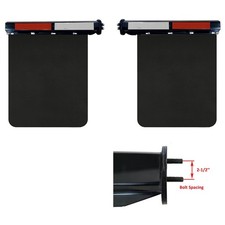 Semi Truck 2-12 Straight Spring Loaded Mud Flap Hanger With 24x30 Mud Flaps