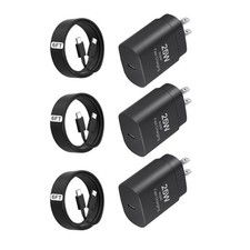 25W USB C Charger,Super Fast Charging Block,Type-C Power Black - 2-Pack