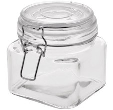 Square Glass Jars with Clasp Lids 20 oz. 4 pcs
