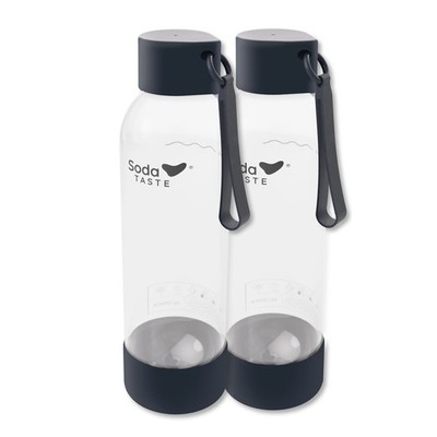 SodaTASTE Wasserflasche schwarz - Doppelpack, je 1 Liter