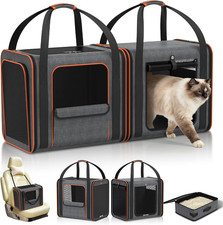 Cat Carrier Bag Large for Travel: 2-In-1 Cat Carrier Soft with Litter Box 34X13X