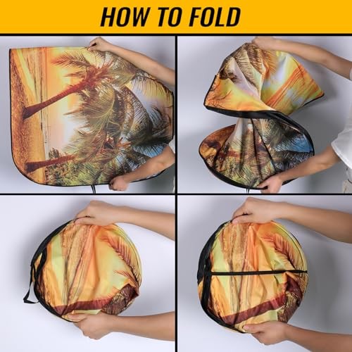 Car Windshield Sun Shade - Reflector Sunshade Offers Ultimate Sunrise-Yellow - Picture 3 of 7