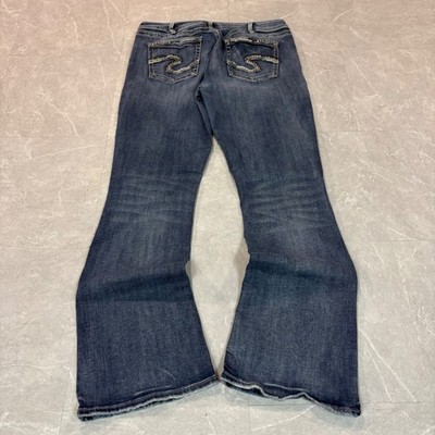 Silver Jeans Co Avery Bootcut Jeans Womens 36x33 Dark Wash Embroidered