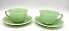 2 Anchor Hocking Fire King Ovenware JADITE JANE RAY CUP and SAUCER