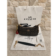 Coach Schultertasche braun mit Logo-Muster, K...