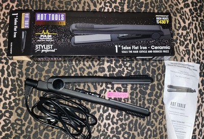 HOT TOOLS   Professional 1'' Salon Flat Iron Ceramic Hair Straightener Heat 430° 