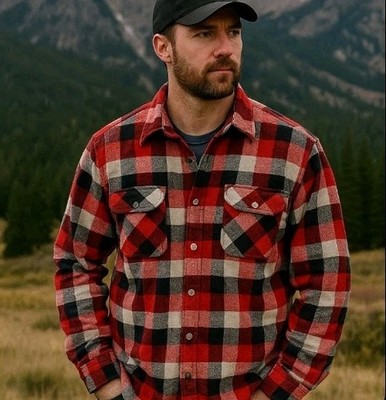 Vintage 90s Redhead Heavy Flannel Buffalo Check Shirt 2XL