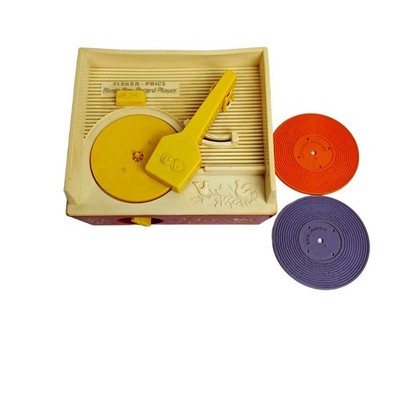 Vintage Fisher Price Music Box Record Player 1971 with 2 Records Tested 