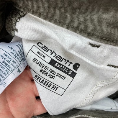 Vintage Carhartt B324 Twill Carpenter Pants 36 Green Y2K Workwear