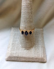 Signed 14K Sapphires Diamonds Size 9.5 Ring 2.8 Grams M & Backwards C Hallmark — photo 1