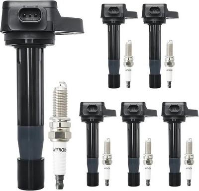 BDELI 6 Ignition Coils Pack UF603 and 97390 Spark Plug For Honda