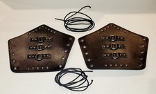 Black Faux Leather Medieval Arm Guards