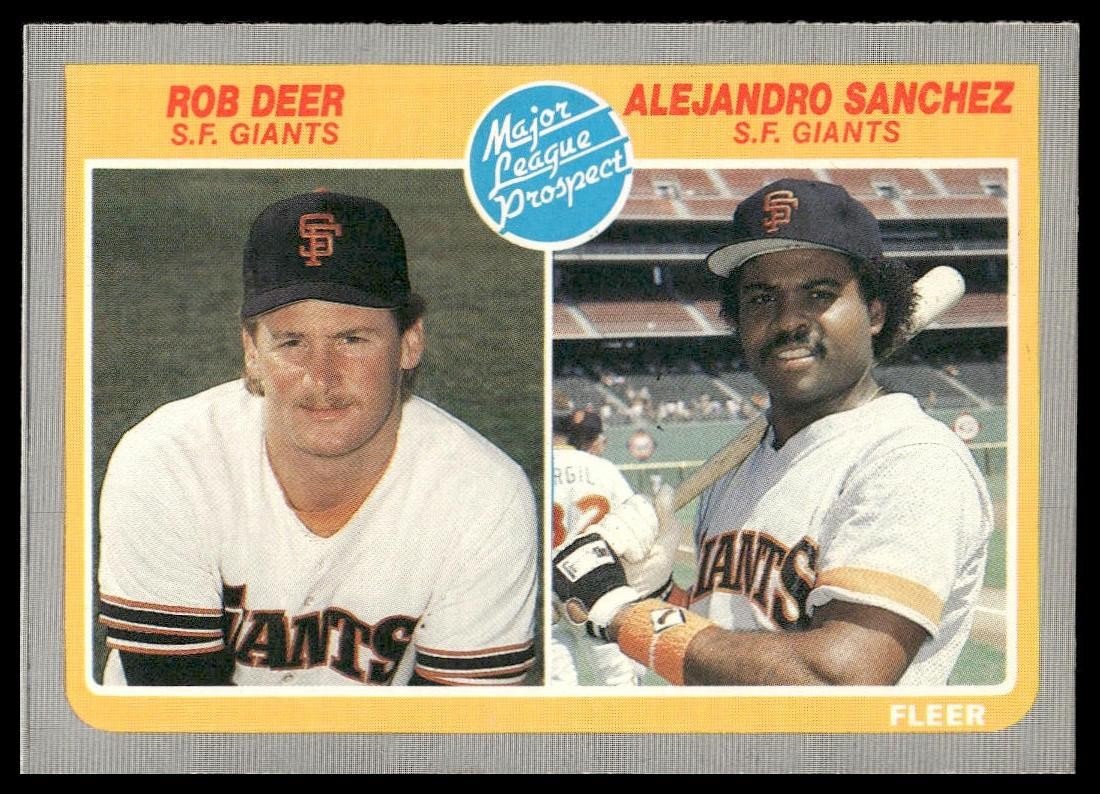 1985 Fleer #648 Rob Deer / Alejandro Sanchez RC San Francisco Giants Baseball